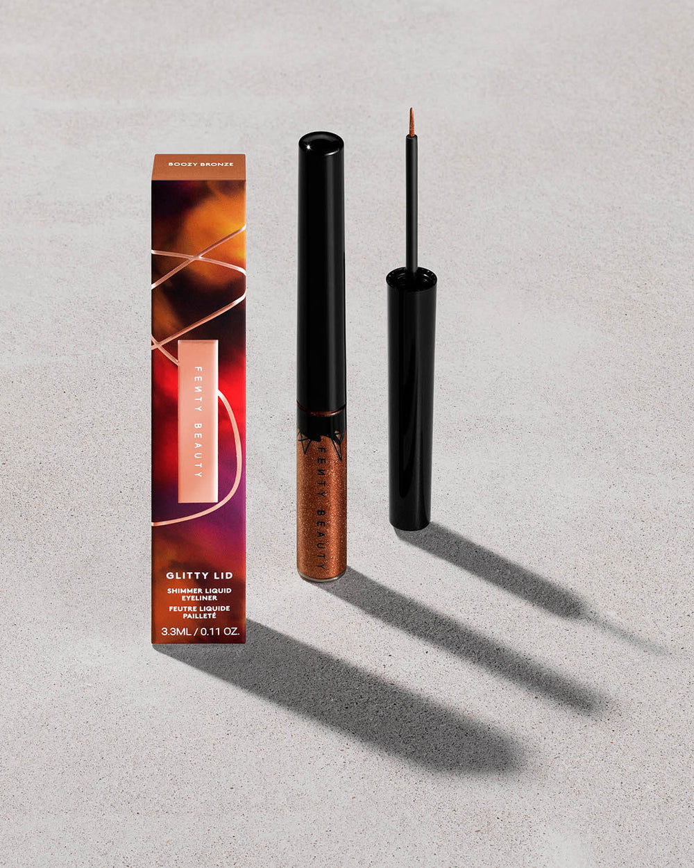 Подводка для глаз Fenty Beauty Glitty Lid Shimmer Liquid Eyeliner, оттенок Boozy Bronze
