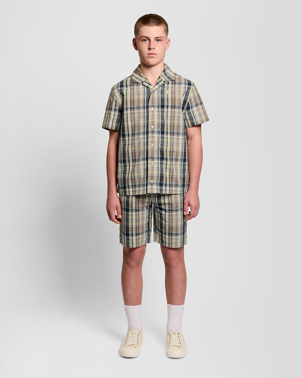 Шорты детские Lyle & Scott в клетку с льном
