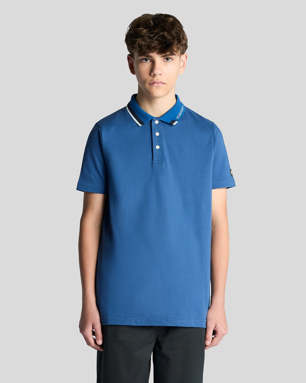 Поло детское Lyle & Scott с контрастным воротником