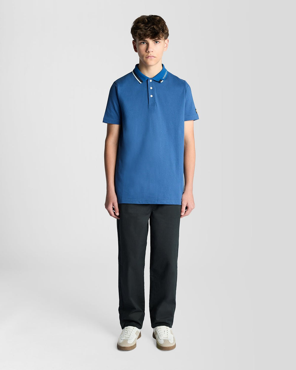 Поло детское Lyle & Scott с контрастным воротником