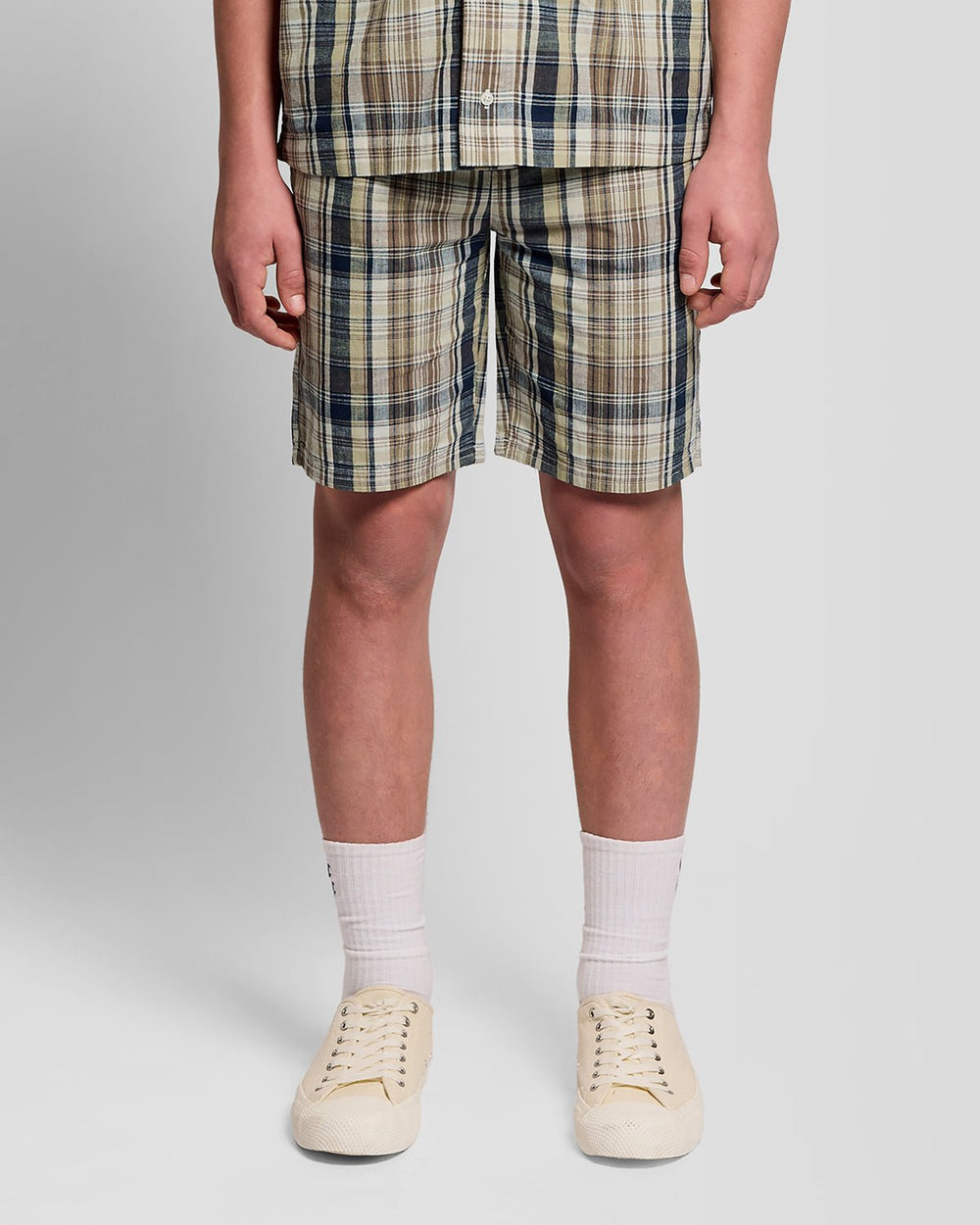 Шорты детские Lyle & Scott в клетку с льном