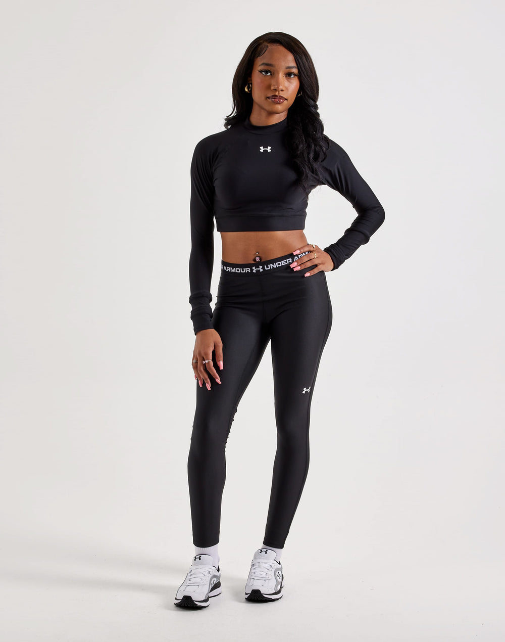 Топ женский Under Armour HeatGear Crop Mock с длинным рукавом